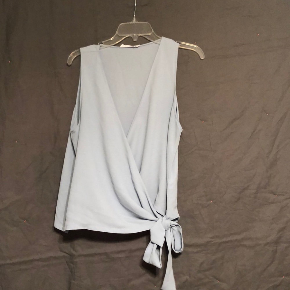 Baby blue wrap top